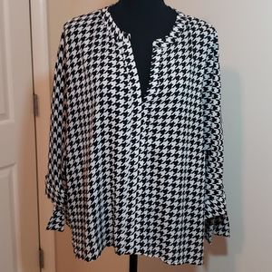 Women's 3/4 Bow-tie sleeve  V-Neck Blouse